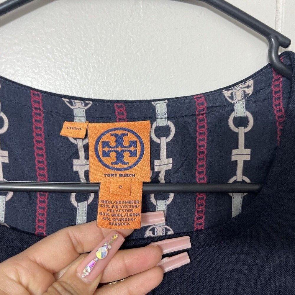 Tory Burch Navy Blue Dress Size 2 - Picture 5 of 8